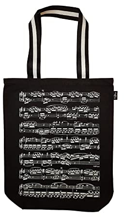 agifty Shopper mit verschiedenen Musikmotiven (Notenzeilen schwarz)
