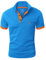 GLESTORE Polo Homme Golf Tennis Manche Courte Casual Sport T-Shirt, Coton Vetement Bleu&Orange XL
