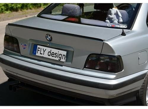 FLY DESIGN 77777800 Heckspoiler, Hecklippe, Spoilerlippe passend für BMW E36 Coupe 3er, Bj. 1990 bis 2000, flexibel, leicht, waschanlagenfest, viele verfügbare Farben (Cosmosschwarz Met. (CC 303))