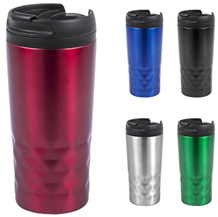 TIENDA EURASIA® Vaso Termo de acero Inox de 310 ml, con Tapa de Seguridad y con Dosificador, Taza Termo para Clase, Trabajo, Camping, Manten la Temperatura, 2 horas caliente, 8 horas fría, Color Rojo