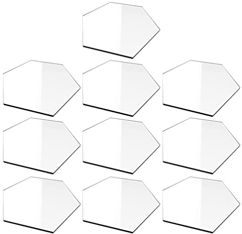 TOPBATHY Platzkarten Leichte 10 Stück Sechseckige Acryl zum Beschriften Einfach zu Schreiben und Lagern Blanke Sitzkarten für Hochzeiten und Partys