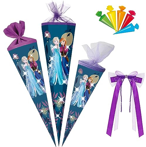 alles-meine.de GmbH Schultüte - - die Eiskönigin/Frozen 35-85 cm Größe wählbar Zubehör Spitze - Zuckertüte - Tüllabschluß/Filzabschluß - eckig/rund - Mädchen - klei..