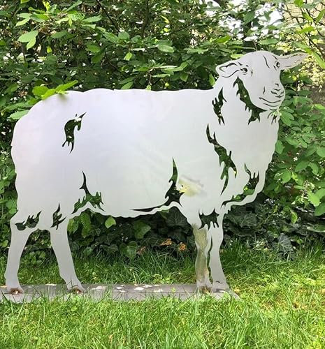 Terma Stahldesign Edelrost Gartenstecker Figuren Handmade Germany, tolle gartendeko aus Rost-Metall, deko rostoptik, Rostfiguren Tiere, rostfiguren Garten, Rostdeko (Schaf)