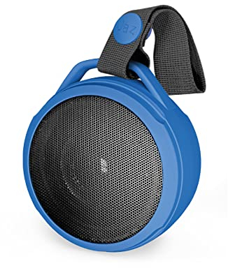 JAZ SBS Wizard 3W Lautsprecher, IPX6 wasserfester Musiklautsprecher, kabelloser Lautsprecher mit Handgelenkband und Ladekabel, blau
