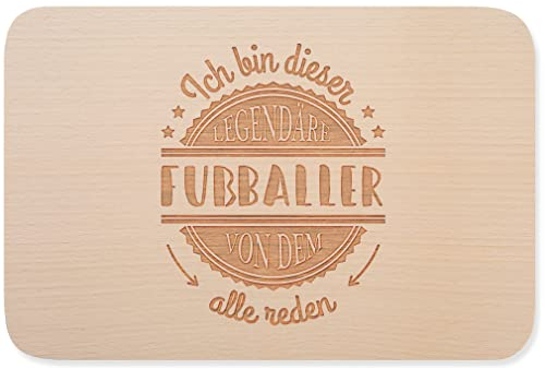 JUNIWORDS Frühstücksbrettchen, Ich bin dieser legendäre Fußballer, von dem alle reden, Holzbrett Frühstücksbrett Holzbrettchen (5049315)