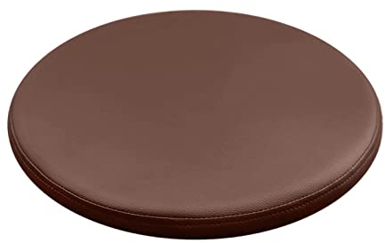 ZIBENE Stuhlkissen Rund 35cm, Barhocker Sitzkissen Rund 35cm Durchmesser, Waschbar Sitzpolster Stuhl Rund Wasserdicht Leder Bezug, Memory-Schaumstoff Stuhlauflagen KüChenstuhl Braun