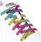Olukssck 2 Paia Lacci Scarpe Elastici Senza nodo No Tie Lacci, 6 mm (Larghezza) Lacci Elastici per Scarpe con Chiusura in Metallo per Bambini e Adulti, Adatto a Tutte le Scarpe, 110cm, Arcobaleno