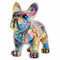 MONKIMAU Französische Bulldoggen Figur mit Strichmuster - Deko Statue Skulptur Wohnaccessoires für Tierliebhaber
