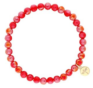 Lizas Schmuckarmband rot/aprikot Armband Perlenarmband verschiedene Modelle (aprikot)