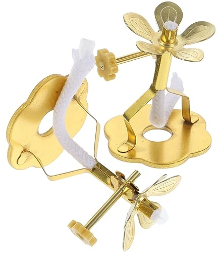 Happyyami 2 Stück Ghee-Lampe Lotus-Butterlampenhalter Lampenbutterlampenhalter Goldener Becher Kerzenhalter Dochthalter Dekorativer Ständer Buddhistischer Altarbedarf