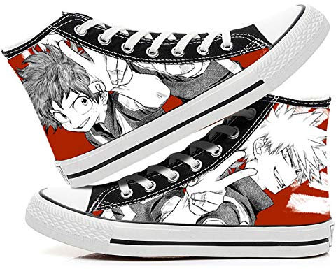 LOPERT My Hero Academia Boku No Hero Academia Gedruckt Izuku Bakugo Cosplay Schuhe Unisex Hohe Sneakers Erwachsene