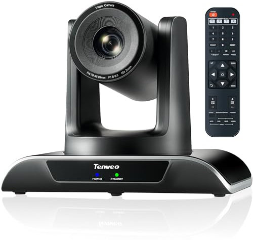 Tenveo PTZ Conference Camera 10X Optical Zoom USB3.0 HDMI Video Conference Camera 1080P 60FPS Wide Angle Work with Skype/Zoom/Teams/OBS for Meeting Church Education Medical