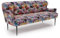 CAVADORE 3-Sitzer Küchensofa Amba, Trendige Sitzbank für Küche oder Esszimmer / 193 x 97 x 87 / Jacquard Flachgewebe: Blumenmuster Rot