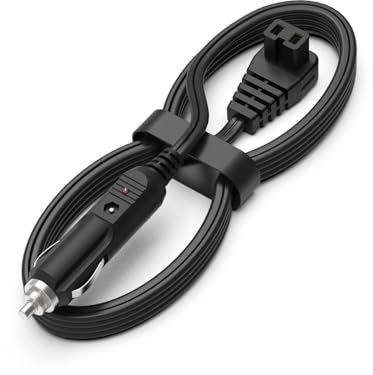 MJXYXCDH Nevera Coche Cable 5m 12V/24V, Para Nevera de Coche Nevera Compresor Dometic, Alpicool, ICECO, Setpower, Waeco CF CDF, ARB, Negro Cable de Extensión de Conector de Mechero con Indicador
