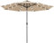 BAKAJI Ombrellone da Giardino Diametro 270 cm con Luci Led e Sistema Antivento, Parasole da Esterno con 8 Ribs Stecche, Airvent, Ideale per Bar, Ristorante, Patio, Balcone, Apertura Manovella (Ecru)
