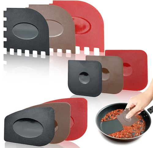 9pcs Pan Scraper, Silicone Pan Scraper Tool, Plastic Pan Scraper Pot Scraper Tool, Scraper Tool Kitchen for Pan Scrapers