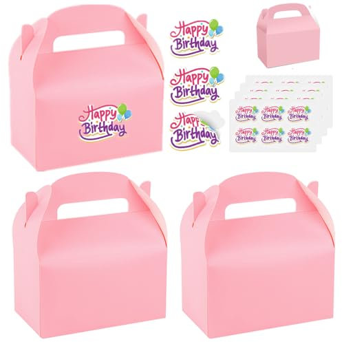 30 Stück Bunte Party-Geschenkschachteln für Kinder zum Basteln, Bonbonboxen mit Happy Birthday Aufkleber, Giebelbox für Geburtstag, Jahrestag, Weihnachten Kinder Snacks Geburten Hochzeiten Lunchbox