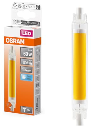 Osram Lampe LED multicolore fine LED Slim Line avec culot R7s Retrofit, 8 W | , LED Lamps, 16.00 Millimetres dia, , pack de 6