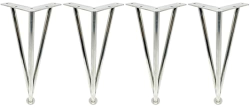 Ersatz-Edelstahl Sofa Füße 4er Set moderne dreieckige verstellbare Möbelfüße für TV-Schrank silber 25 cm