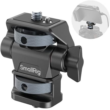SMALLRIG Supporto per Monitor Regolabile, Girevole a 360° e Inclinabile a 180°, con Viti da 1/4- 20, Perni di Posizionamento Elastici, Design Anti-Torsione, per Monitor Ninja V/V+ - 4886