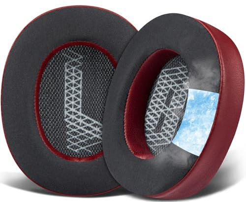 SOULWIT Cooling Gel Replacement Ear Pads for JBL Live 500BT/Live 500 BT Around-Ear Wireless Headphone, Earpads Cushions with Noise Isolation Foam - Burgundy