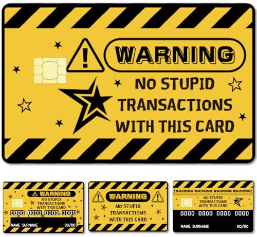 CREATCABIN 4Stück Warnaufkleber Für Debitkarten Skin Mit Stern Personalisieren Kreditkarten Bankkarten Schutzaufkleber Wasserfest Blasenfrei Schmal Für Den Transport von Schlüsselkarten Gelb 8.6x5.4cm