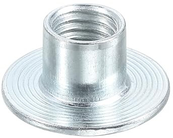 QUARKZMAN Dadi a T M10, 12 pezzi in acciaio al carbonio, dado a T, base rotonda, 12 mm di altezza, foro passante, flangia, dadi filettati femminili, argento