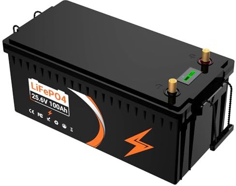 Lifepo4 batteria 24V 100AH, batteria al litio ferro fosfato, 5000 cicli di vita, built-in BMS, batteria al litio per sistema solare, UPS, camper