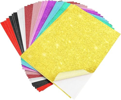 Rairsky 20 hojas de papel adhesivo holográfico imprimible, 10 colores, A4, autoadhesivo, transparente, impermeable, para manualidades, álbumes de recortes, cortadores