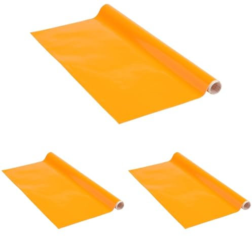 Venilia Klebefolie | Orange Matt | 45 cm x 1,5 m, Stärke 95μ | selbstklebende Möbel-Folie, Dekofolie, Tapete, Küchenfolie | ohne Phthalate | Made in EU (Packung mit 3)