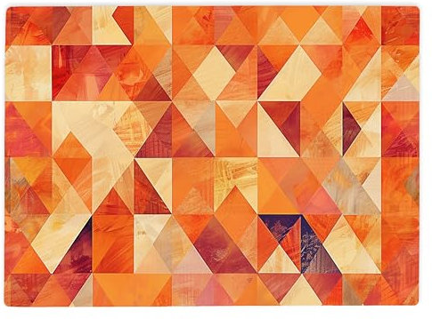 Shopagift Orange Mosaic Tile Geometric Glass Chopping Board Large Kitchen Worktop Saver 39cm x 28cm