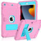SINSO iPad 10.2 9th & 8th & 7th Gen Case with Kickstand, Heavy Duty Shockproof Protective Cover Case for iPad 2021/2020/2019 - Pastel pink&Glacier green