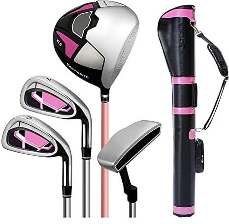 Women's Complete Golf Clubs Package Set 12 Piece, Includes Driver, Fairway, Hybrid, Irons, Putter, Stand Bag, Right Handed