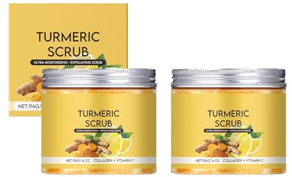 Kurkuma Zitrus Scrub, Tiefenreinigung, Sanftes Exfoliation, Feine Partikel, Raue Haut verbessern, Für Körper, 114g (2pc, 114g)