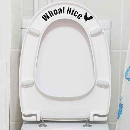 Whoa Whoa Nice Toilet Sticker Decal Waterproof Vinyl Wall Art Sign Decor Removable Adhesive Toilets Seat Quote Murals for Restroom Door Seat Decoration Accessories