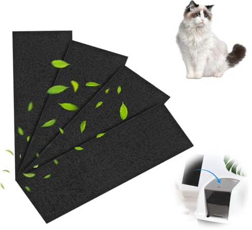 YAYNO 4 Pezzi Filtri Carbone Attivo Filtro Lettiera Gatto Antiodore Filtro di Ricambio Rettangolare Filtro a Carbone per Deodorante per Lettiera per Gatti Adatto per Eliminare gli Odori