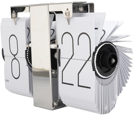 Zerodis Wecker Uhren Wanduhren Radios Retro Flip Takt Automatische Flip -Mechanismus Tischplatte Große Anzahl Batterie Angetrieben für Wohnzimmer Schlafzimmer Studien Flur Clock