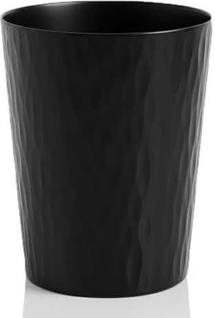 Sinoba Cubo de basura 9099 de plástico, ideal para habitación infantil, oficina, cocina, altura de 30 cm, 12 L, color negro