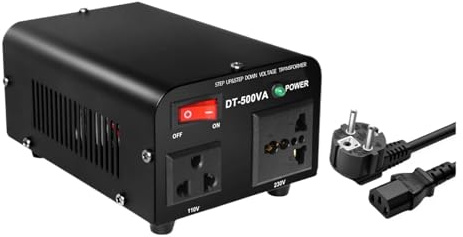 Onduleur Transformateur De Tension pour Prises UE Et USA, Sortie CA 110 V vers CA 220 V, Transfert pour Appareils Électriques Étrangers 220 V vers 110 V Power Inverter(VTEU 500W)