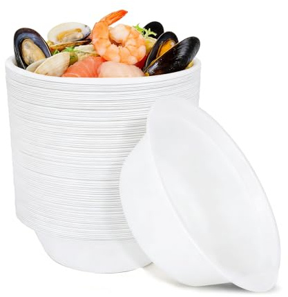 Vexaflow 100 Piezas Cuencos Desechables, de Caña de Azúcar 350 ml, Resistentes y Duraderos, Cuencos de Cartón para Sopa, Barbacoas, Fiestas, Picnic, Alternativa Ecológica al Plástico
