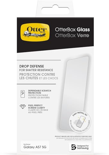 OtterBox Glass Displayschutz für Samsung Galaxy A57 5G | Hartglas mit Härtegrad 9H, Schutz vor Brüchen, Kratzern und Stürzen