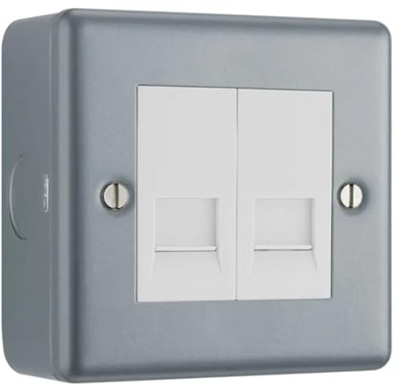 BG MC5RJ452 Metal Clad | 2 Gang RJ45 Ethernet Socket
