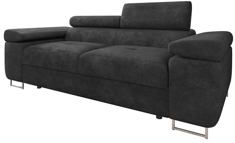 Mirjan24 Sofa Torezio II mit Einstellbare Kopfstützen, Zweisitzer Polstersofa, Füße aus Metall Chrom, Sofagarnitur, Wohnlandschaft, Couchgarnitur (Margo 227.09)
