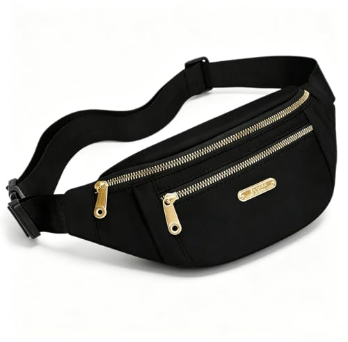 Sac Banane Imperméable Unisex Noir Sport Bandoulière