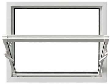 Framex Ventana, Basculante, Blanca, 90 x 60 cm (900 x 600 mm), vidrio de una sola hoja – Ventana de Plástico Función Basculante, Para ventilación, Sótanos, establos, cuartos de servicio
