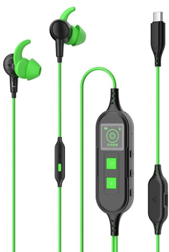 Kaeltsyn Cuffie da gioco in ear tipo C Gaming Cuffie con filo Display digitale con microfono per posizionamento del suono del telefono portatile