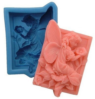 Allforhome glam Prinzessin Engel Handwerk Kunst Silikons handgemachte Seifenform Craft-Form-DIY Blumen-Fee-Seifenform