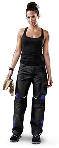 KÜBLER Workwear | Pulsschlag Arbeitsdamenhose HIGH | schwarz/kbl.blau | Größe 44