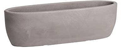 hydroflora 63001820 Vaso a Ciotola Ovale Nicoli Iris 60 x 20 x 18 cm, Colore Grigio Cenere Opaco