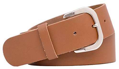 shenky Ledergürtel 4cm breit Made in Germany Cognac Braun Damen Herren Gürtel (Bundweite 105cm = Gesamtlänge 120cm, Cognac-Braun)